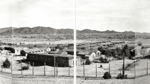Santa Fe Internment Camp, New Mexico 1942-1946. U.S. Department of Justice photograph, PAMU.233.2. Courtesy of the Palace of the Governors Photo Archives (NMHM/DCA), Neg. No. HP.2014.14.2948